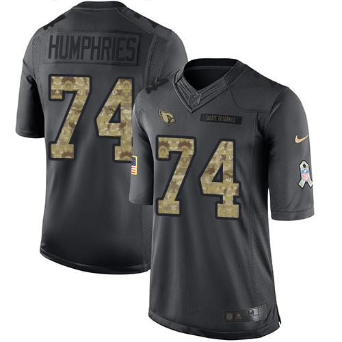 Nike Cardinals #74 D.J. Humphries Black Men's Stitched NFL Limited 2016 Salute to Service Jersey
